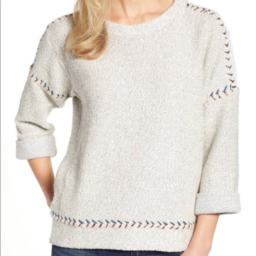 Lucky Brand Embroidered Boho Sweater